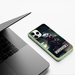 Чехол iPhone 11 Pro матовый Payday 2 dog mask, цвет: 3D-салатовый — фото 2