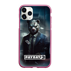 Чехол iPhone 11 Pro матовый Payday 3 bear, цвет: 3D-малиновый