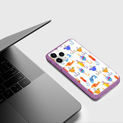 Чехол iPhone 11 Pro матовый Рыбалочка, цвет: 3D-фиолетовый — фото 2