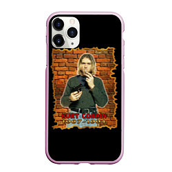 Чехол iPhone 11 Pro матовый Kurt Cobain 1967 - 1994, цвет: 3D-розовый