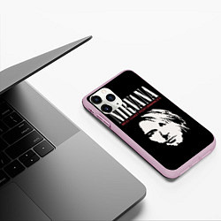 Чехол iPhone 11 Pro матовый Nirvana - Kurt Cobain, цвет: 3D-розовый — фото 2