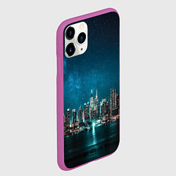 Чехол iPhone 11 Pro матовый Большой город в звездах, цвет: 3D-фиолетовый — фото 2