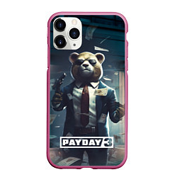 Чехол iPhone 11 Pro матовый Payday 3 bear, цвет: 3D-малиновый