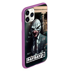 Чехол iPhone 11 Pro матовый Payday 3 mask, цвет: 3D-фиолетовый — фото 2