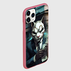 Чехол iPhone 11 Pro матовый Payday cat, цвет: 3D-малиновый — фото 2