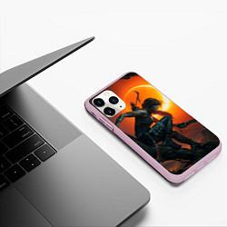 Чехол iPhone 11 Pro матовый Тень Лары Крофт, цвет: 3D-розовый — фото 2