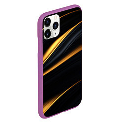 Чехол iPhone 11 Pro матовый Black gold texture, цвет: 3D-фиолетовый — фото 2