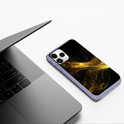 Чехол iPhone 11 Pro матовый Золотая пыльца, цвет: 3D-светло-сиреневый — фото 2