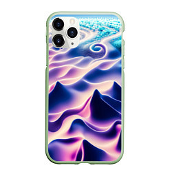 Чехол iPhone 11 Pro матовый Морское дно абстракция, цвет: 3D-салатовый