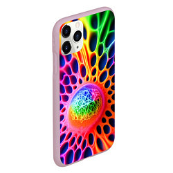 Чехол iPhone 11 Pro матовый Паутина абстракция, цвет: 3D-розовый — фото 2