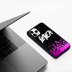 Чехол iPhone 11 Pro матовый Slayer rock legends: символ сверху, цвет: 3D-черный — фото 2