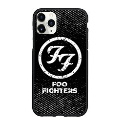Чехол iPhone 11 Pro матовый Foo Fighters с потертостями на темном фоне, цвет: 3D-черный