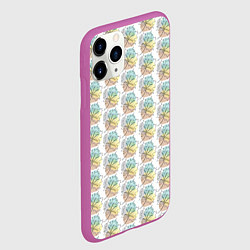 Чехол iPhone 11 Pro матовый Кленовые листики, цвет: 3D-фиолетовый — фото 2