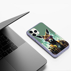 Чехол iPhone 11 Pro матовый Cool kangaroo - cyberpunk, цвет: 3D-светло-сиреневый — фото 2