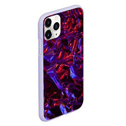 Чехол iPhone 11 Pro матовый Текстура кристалла, цвет: 3D-светло-сиреневый — фото 2