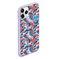 Чехол iPhone 11 Pro матовый Русские узоры и герб, цвет: 3D-светло-сиреневый — фото 2