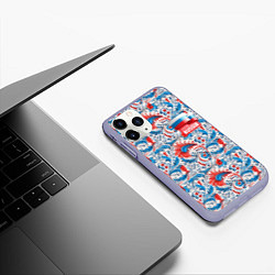 Чехол iPhone 11 Pro матовый Russia pattern, цвет: 3D-светло-сиреневый — фото 2