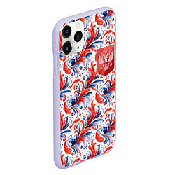 Чехол iPhone 11 Pro матовый Красный герб России, цвет: 3D-светло-сиреневый — фото 2