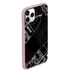 Чехол iPhone 11 Pro матовый Чертеж ракеты, цвет: 3D-розовый — фото 2