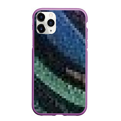 Чехол iPhone 11 Pro матовый Пиксельный узор, цвет: 3D-фиолетовый