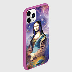 Чехол iPhone 11 Pro матовый Мона Лиза - космическая фантазия, цвет: 3D-фиолетовый — фото 2