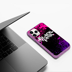Чехол iPhone 11 Pro матовый Blackpink - neon, цвет: 3D-фиолетовый — фото 2