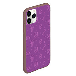 Чехол iPhone 11 Pro матовый Violet dinosaurs, цвет: 3D-коричневый — фото 2