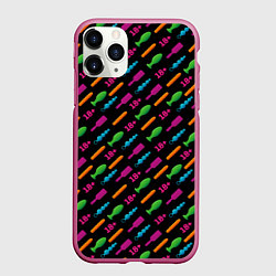 Чехол iPhone 11 Pro матовый Sex Shop, цвет: 3D-малиновый