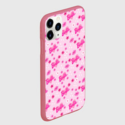Чехол iPhone 11 Pro матовый Барби, сердечки и цветочки, цвет: 3D-малиновый — фото 2