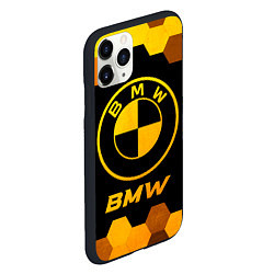 Чехол iPhone 11 Pro матовый BMW - gold gradient, цвет: 3D-черный — фото 2