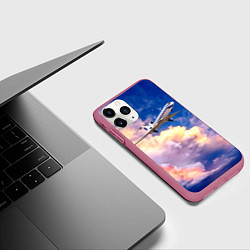 Чехол iPhone 11 Pro матовый Ту-154М Взлет, цвет: 3D-малиновый — фото 2