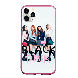 Чехол iPhone 11 Pro матовый Blackpink girls, цвет: 3D-малиновый