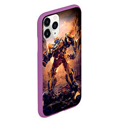 Чехол iPhone 11 Pro матовый Трансформеры: Бамблби, цвет: 3D-фиолетовый — фото 2