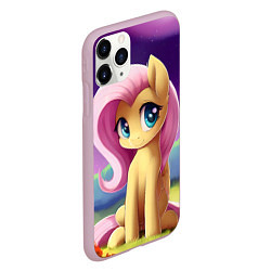 Чехол iPhone 11 Pro матовый Флаттершай, цвет: 3D-розовый — фото 2