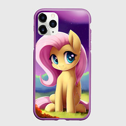 Чехол iPhone 11 Pro матовый Флаттершай, цвет: 3D-фиолетовый