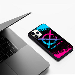 Чехол iPhone 11 Pro матовый CreepyPasta - neon gradient, цвет: 3D-черный — фото 2