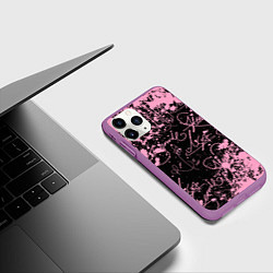Чехол iPhone 11 Pro матовый Блэкпинк - автографы, цвет: 3D-фиолетовый — фото 2