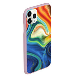 Чехол iPhone 11 Pro матовый Beautiful waves, цвет: 3D-розовый — фото 2