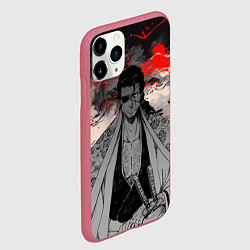Чехол iPhone 11 Pro матовый Самурай Сюнсуй Кьёраку - Блич, цвет: 3D-малиновый — фото 2