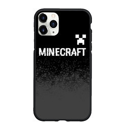 Чехол iPhone 11 Pro матовый Minecraft glitch на темном фоне: символ сверху, цвет: 3D-черный