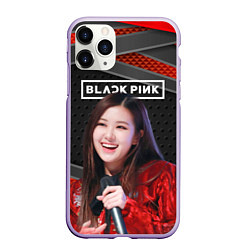 Чехол iPhone 11 Pro матовый Rose Blackpink black red, цвет: 3D-светло-сиреневый