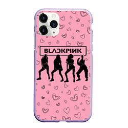 Чехол iPhone 11 Pro матовый Blackpink силуэт, цвет: 3D-светло-сиреневый