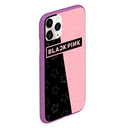 Чехол iPhone 11 Pro матовый Blackpink - hearts and stars, цвет: 3D-фиолетовый — фото 2