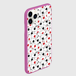 Чехол iPhone 11 Pro матовый Карточные тузы, цвет: 3D-фиолетовый — фото 2