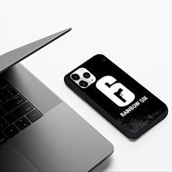 Чехол iPhone 11 Pro матовый Rainbow Six glitch на темном фоне, цвет: 3D-черный — фото 2