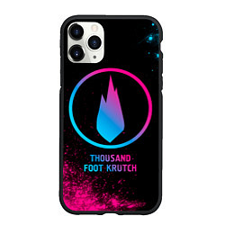 Чехол iPhone 11 Pro матовый Thousand Foot Krutch - neon gradient, цвет: 3D-черный