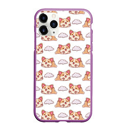 Чехол iPhone 11 Pro матовый Corgi dreams, цвет: 3D-фиолетовый