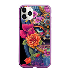 Чехол iPhone 11 Pro матовый Irezumi - Japan - tattoo, цвет: 3D-фиолетовый