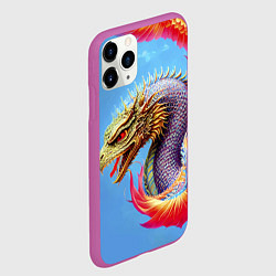 Чехол iPhone 11 Pro матовый Dragon - irezumi - tattoo - Japan, цвет: 3D-фиолетовый — фото 2