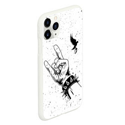 Чехол iPhone 11 Pro матовый Hollywood Undead и рок символ, цвет: 3D-белый — фото 2